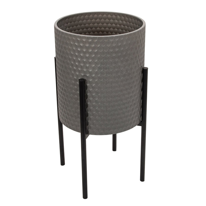 s-2-honeycomb-planter-on-metalstand-gray-blk-4