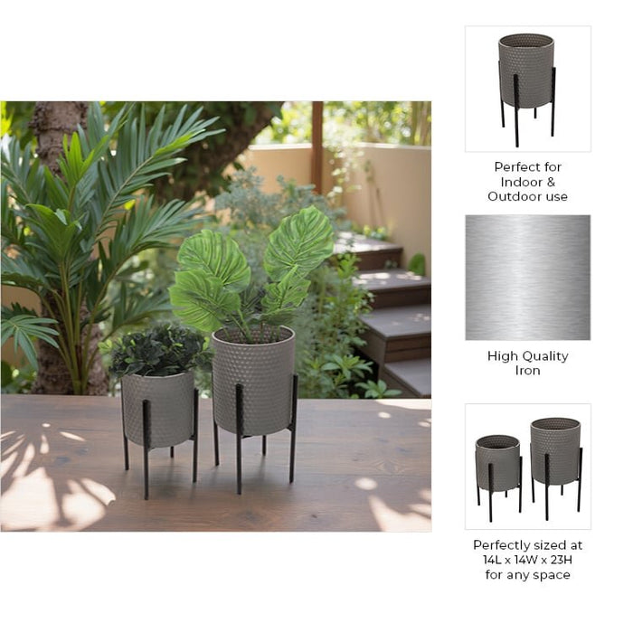 s-2-honeycomb-planter-on-metalstand-gray-blk-6