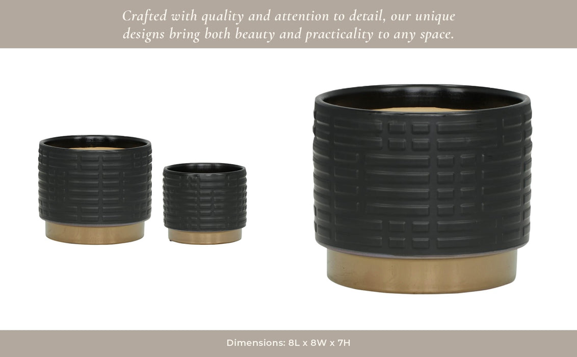 s-2-maze-metallic-planters-6-8-black-12
