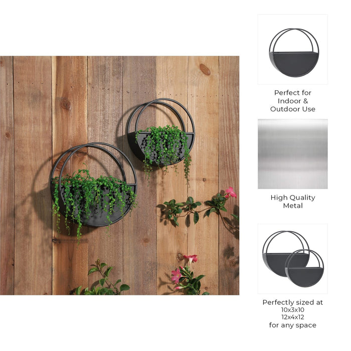 s-2-metal-9-12-round-wall-planters-black-9