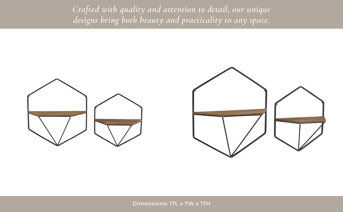 s-2-metal-wood-hexagon-wall-shelves-brown-9