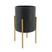 s-2-planter-w-lines-on-metal-stand-black-gold-4