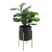 s-2-planter-w-lines-on-metal-stand-black-gold-5