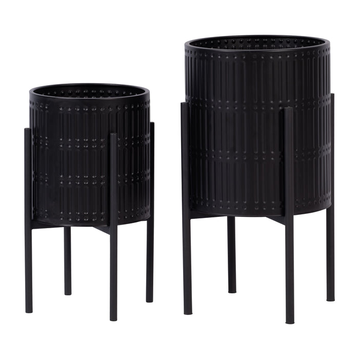 s-2-ridged-planters-in-metal-stand-black-1