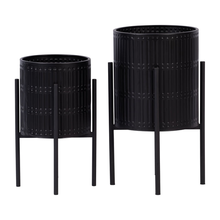 s-2-ridged-planters-in-metal-stand-black-3
