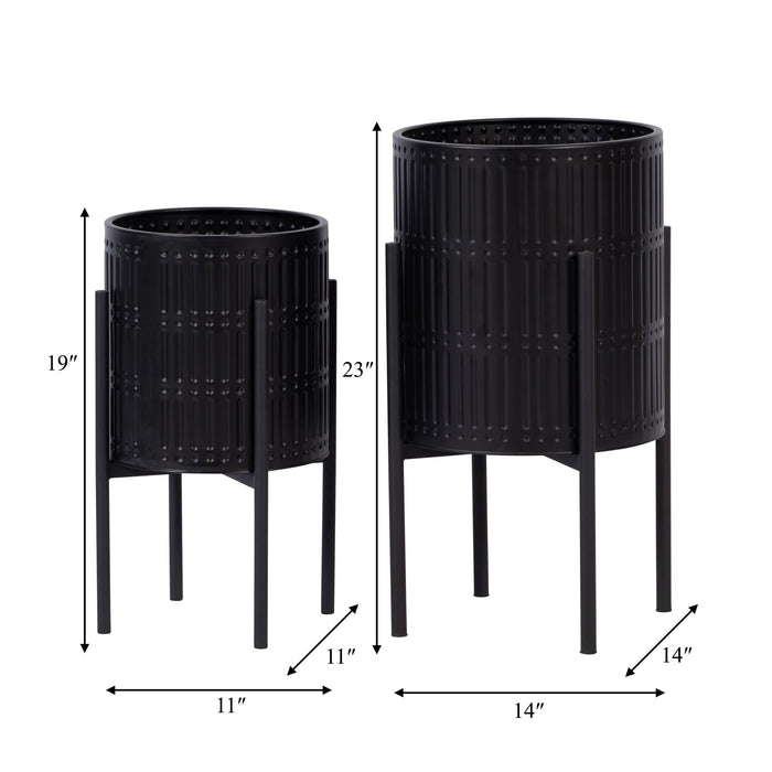 s-2-ridged-planters-in-metal-stand-black-4