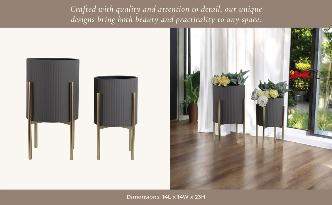 s-2-ridges-planter-on-metal-stand-gray-gld-12