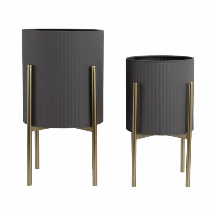 s-2-ridges-planter-on-metal-stand-gray-gld-3