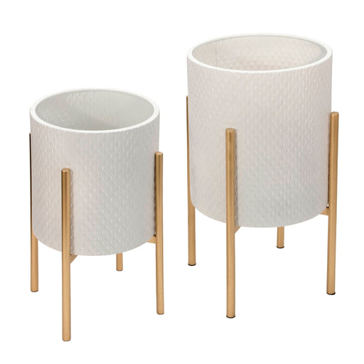 s-2-textured-planter-on-metal-stand-white-gold-1