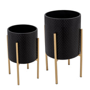 s-2-textured-planter-on-metalstand-black-gld-1