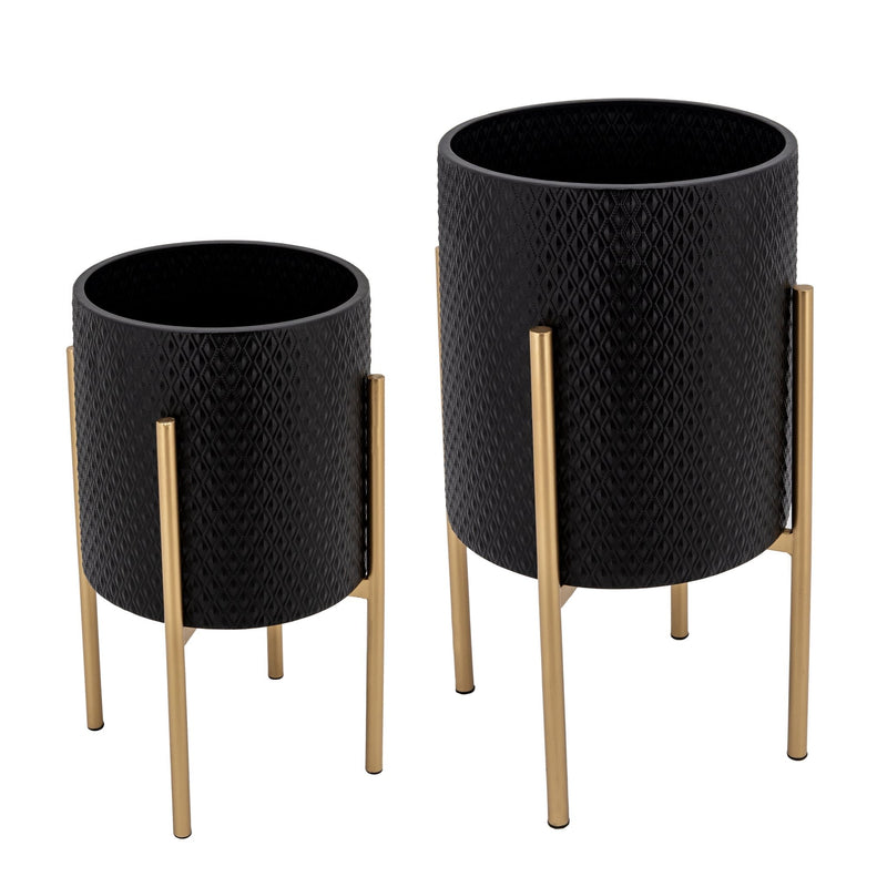 s-2-textured-planter-on-metalstand-black-gld-1