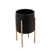 s-2-textured-planter-on-metalstand-black-gld-3
