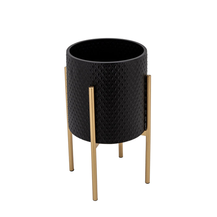 s-2-textured-planter-on-metalstand-black-gld-3
