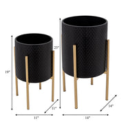s-2-textured-planter-on-metalstand-black-gld-5