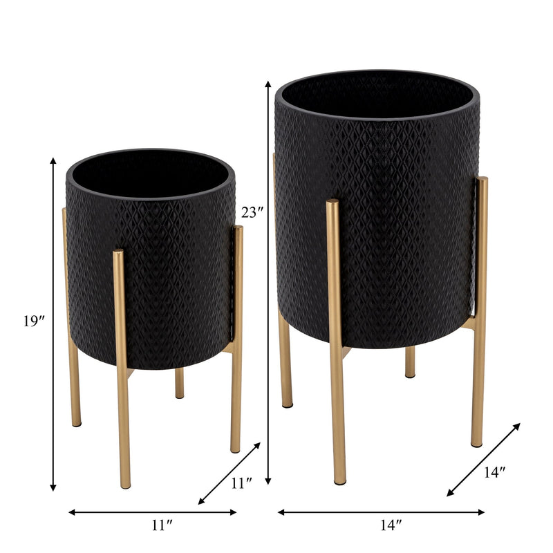 s-2-textured-planter-on-metalstand-black-gld-5