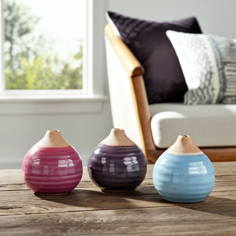 s-3-glazed-bud-vases-purple-blue-pink-10