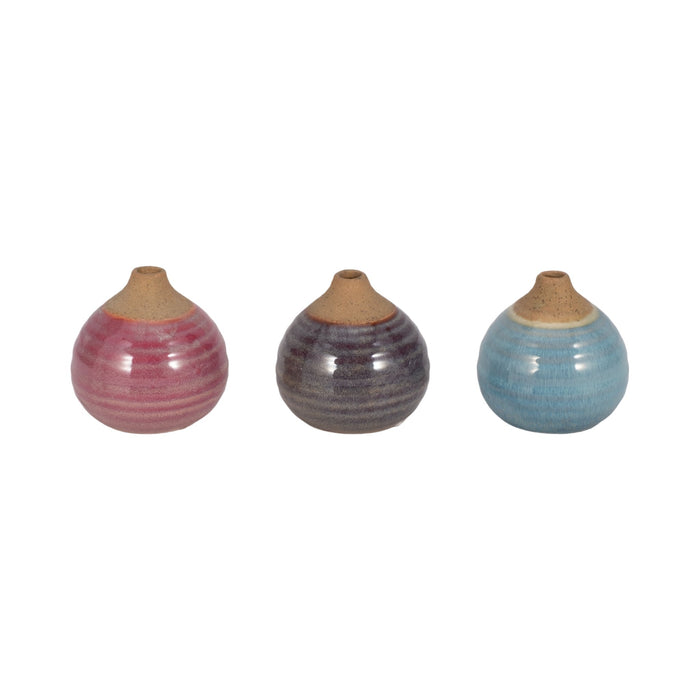 s-3-glazed-bud-vases-purple-blue-pink-3
