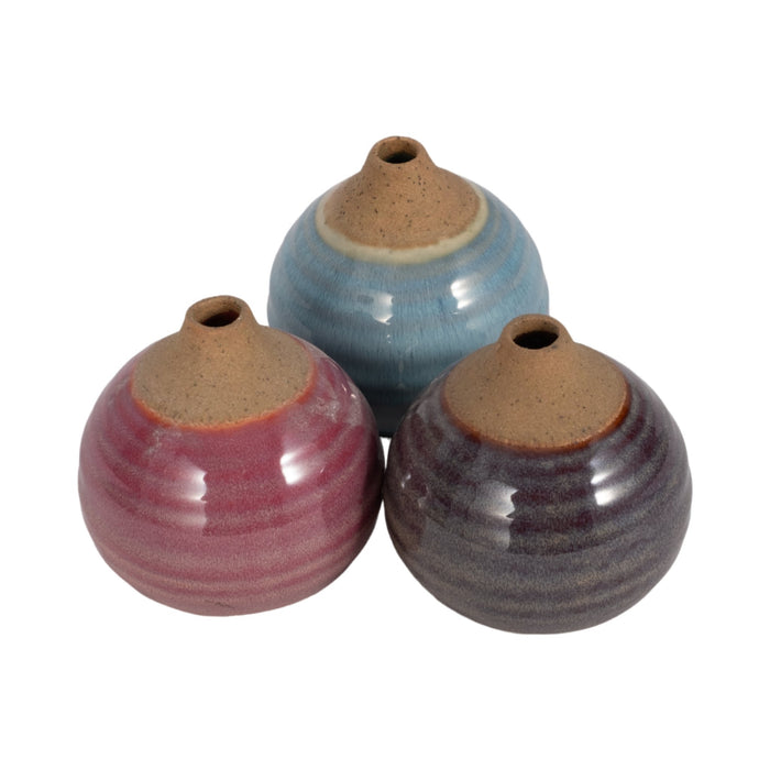s-3-glazed-bud-vases-purple-blue-pink-4