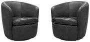 Parker Living Barolo - Vintage Slate 100% Italian Leather Swivel Club Chair Two Pack