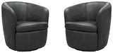 Parker Living Barolo - Vintage Slate 100% Italian Leather Swivel Club Chair Two Pack