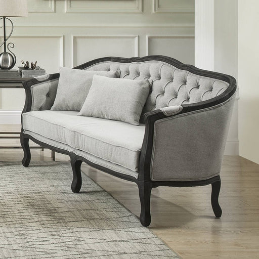 samael-gray-linen-dark-brown-loveseat-w-2-pillows-1