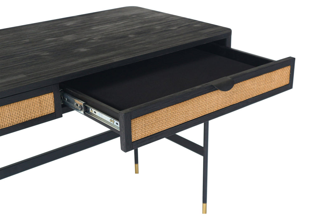 saratoga-2-drawer-desk-in-black-acacia-with-rattan-4