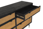 saratoga-6-drawer-dresser-in-black-acacia-with-rattan-5