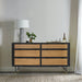 saratoga-6-drawer-dresser-in-black-acacia-with-rattan-7