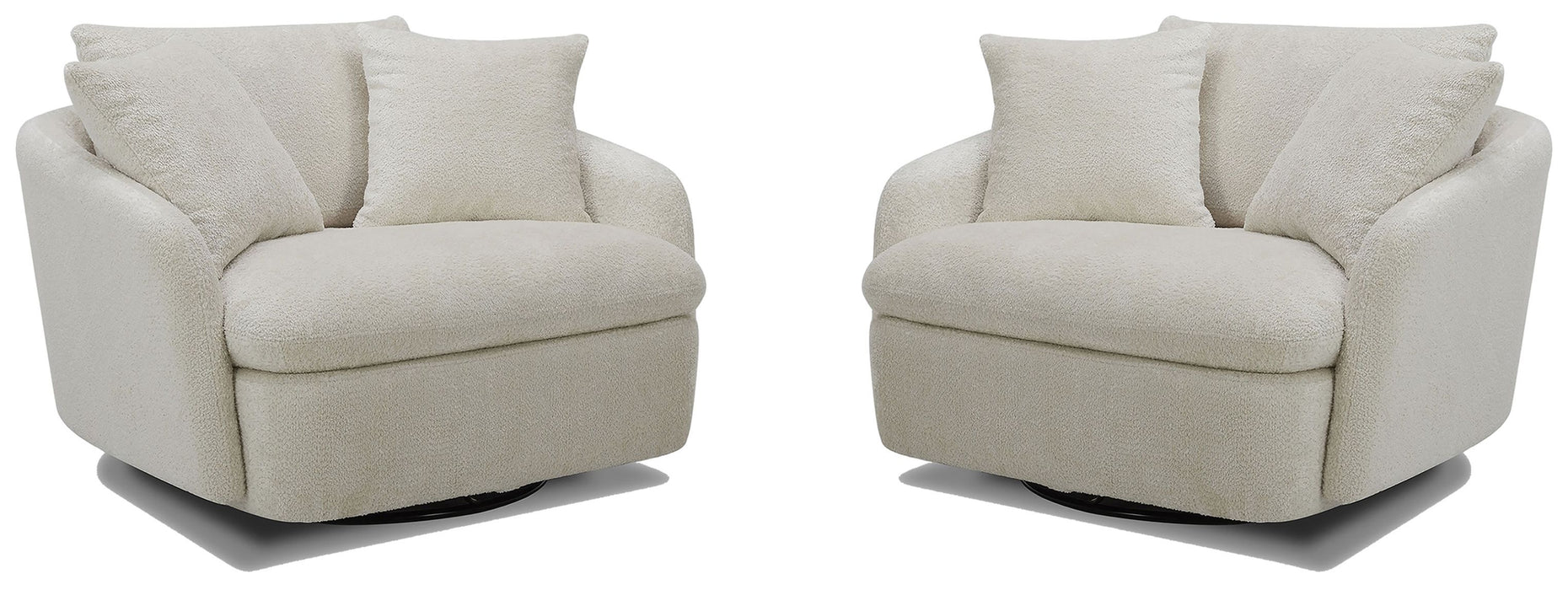 Parker Living Boomer - Utopia Sand Large Swivel Chair with 2 Toss Pillows Two Pack