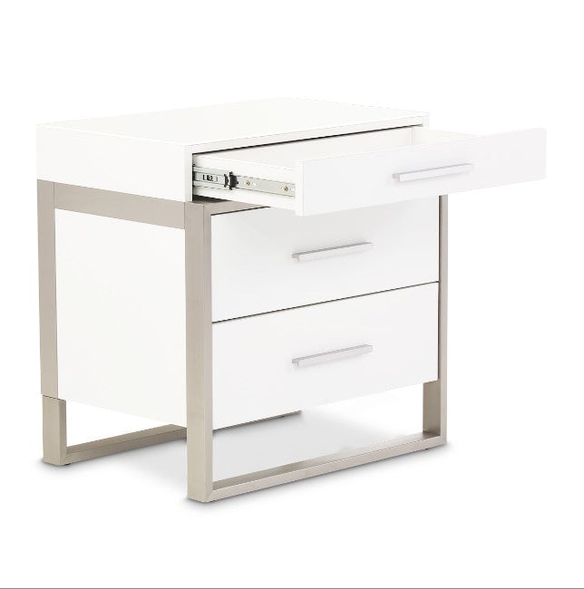 AICO Marquee Nightstand in Cloud White