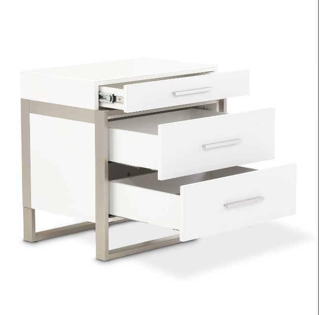 AICO Marquee Nightstand in Cloud White