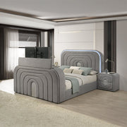 shelyn-gray-teddy-sherpa-chrome-queen-bed-w-led-tv-stand-fireplace-bluetooth-1
