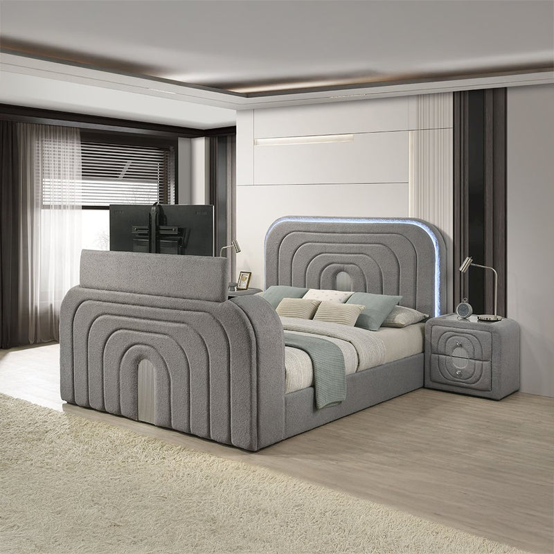 shelyn-gray-teddy-sherpa-chrome-queen-bed-w-led-tv-stand-fireplace-bluetooth-1