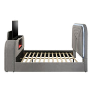 shelyn-gray-teddy-sherpa-chrome-queen-bed-w-led-tv-stand-fireplace-bluetooth-4
