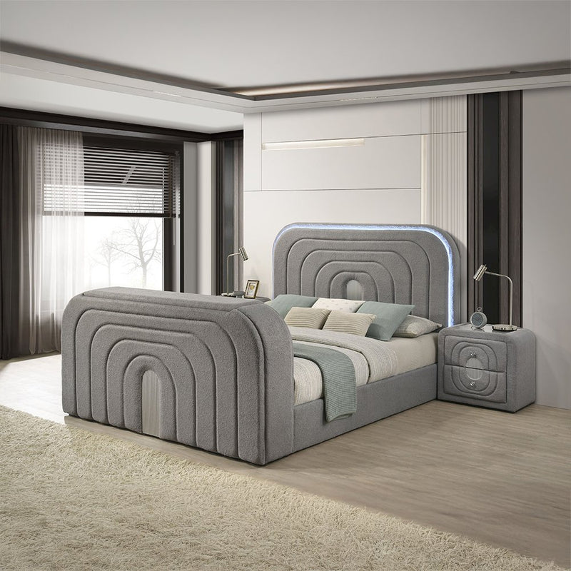 shelyn-gray-teddy-sherpa-chrome-queen-bed-w-led-tv-stand-fireplace-bluetooth-6