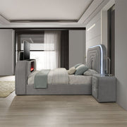 shelyn-gray-teddy-sherpa-chrome-queen-bed-w-led-tv-stand-fireplace-bluetooth-7