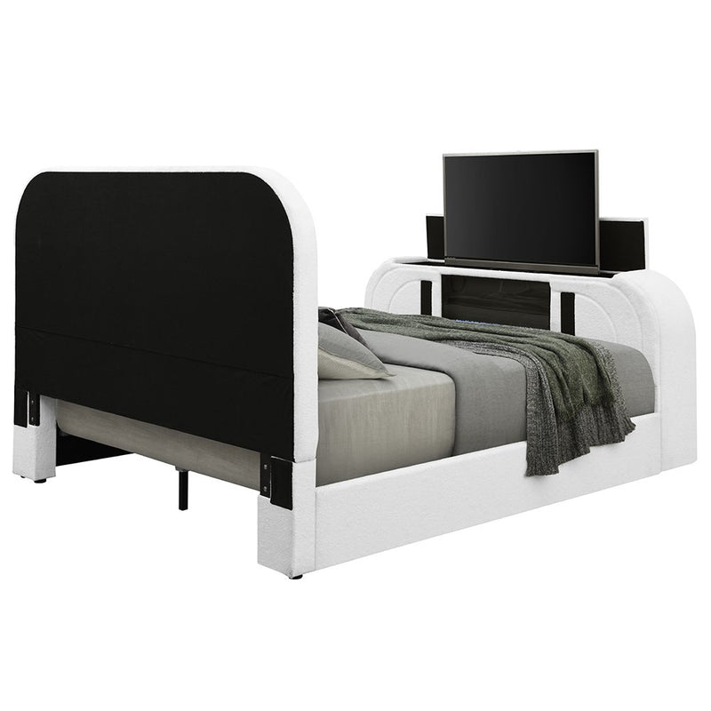 shelyn-white-teddy-sherpa-chrome-ek-bed-w-led-tv-cabinet-fireplace-bluetooth-4