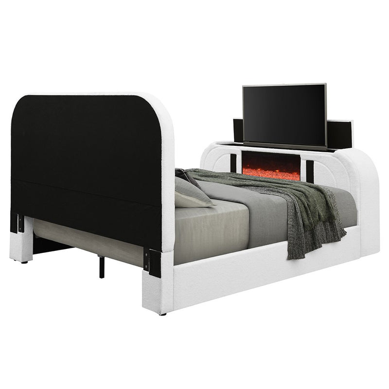 shelyn-white-teddy-sherpa-chrome-ek-bed-w-led-tv-cabinet-fireplace-bluetooth-5