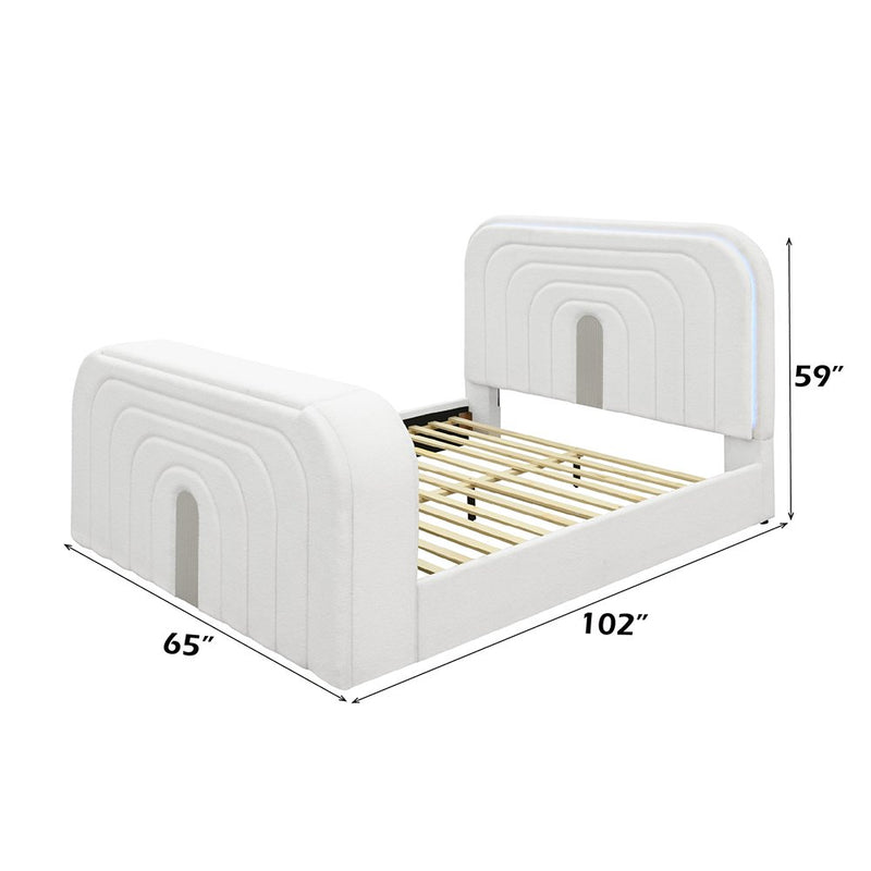 shelyn-white-teddy-sherpa-chrome-queen-bed-w-led-tv-cabinet-fireplace-bluetooth-6