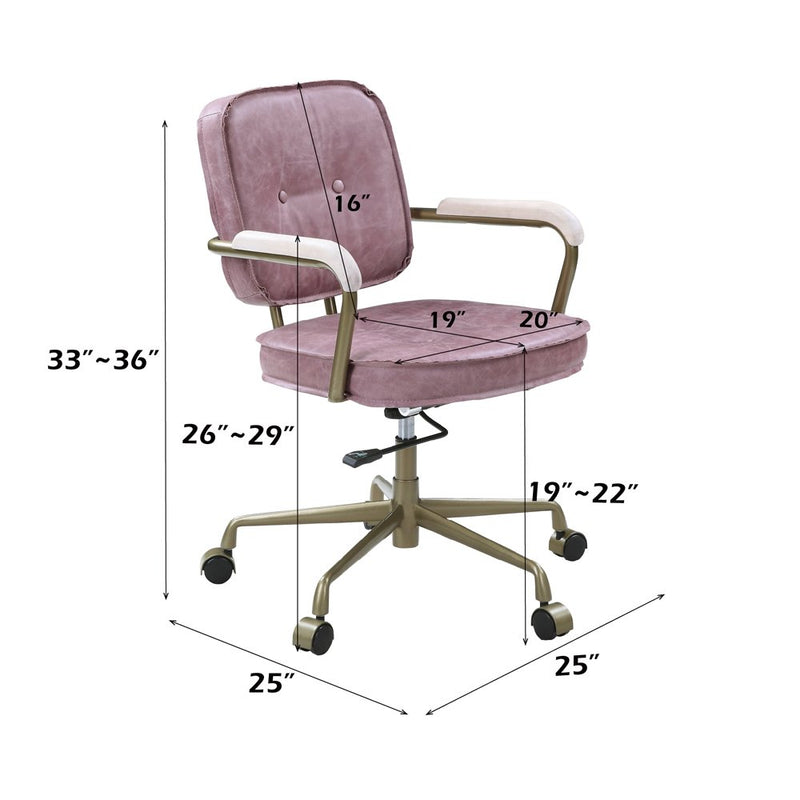 siecross-pink-top-grain-leather-swivel-office-chair-10