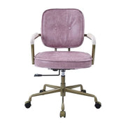 siecross-pink-top-grain-leather-swivel-office-chair-2