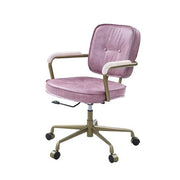 siecross-pink-top-grain-leather-swivel-office-chair-3