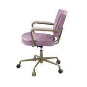 siecross-pink-top-grain-leather-swivel-office-chair-4