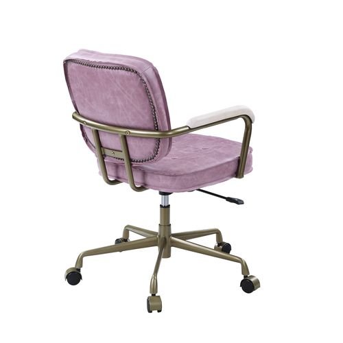 siecross-pink-top-grain-leather-swivel-office-chair-7