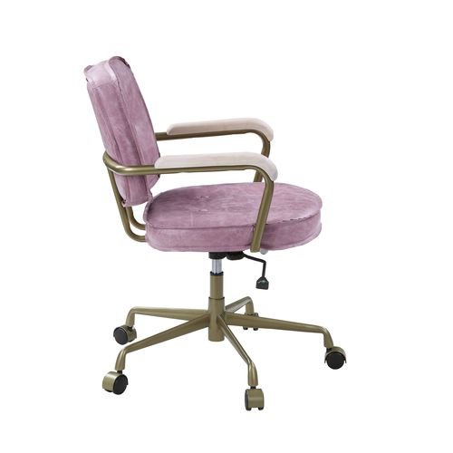siecross-pink-top-grain-leather-swivel-office-chair-8