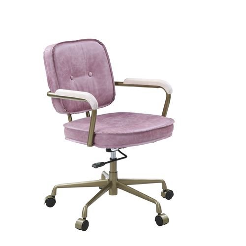 siecross-pink-top-grain-leather-swivel-office-chair-9
