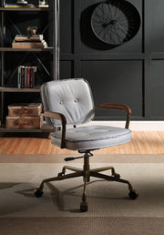 siecross-vintage-white-top-grain-leather-swivel-office-chair-9