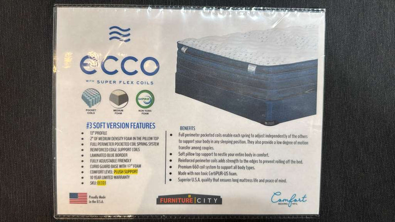 ECCO 13" Pillow Top Mattress - Furniture City (CA)l