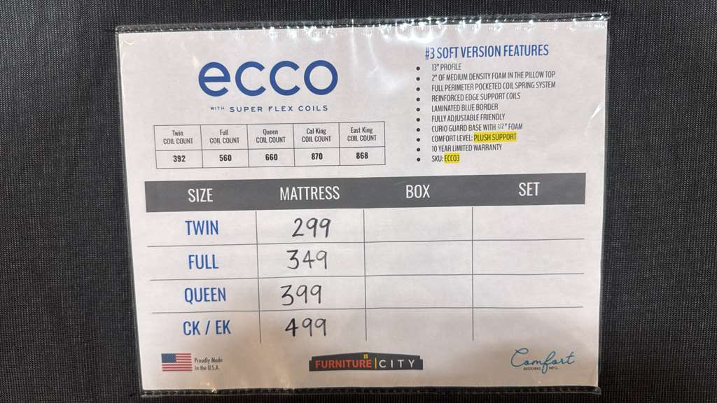 ECCO 13" Pillow Top Mattress