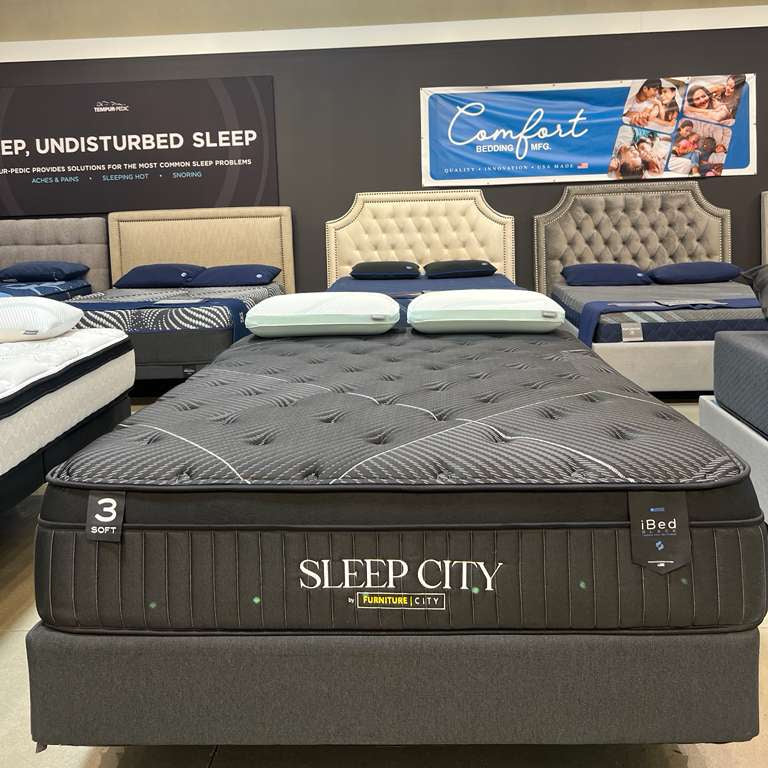 iBed Black Luxury Cool Gel Mattress - Furniture City (CA)l